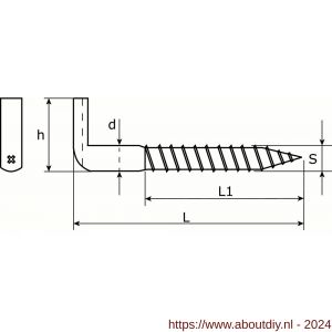 Dulimex DX 395-040E kruis schroefduim houtdraad 5.25x40 mm verzinkt - A30200669 - afbeelding 2