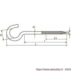 Dulimex DX 397-120E schroefhaak houtdraad 5.25x82/120 mm verzinkt - A30200714 - afbeelding 2