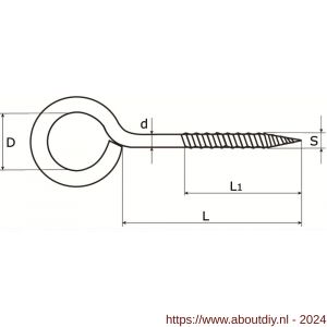 Dulimex DX 391-2512I schroefoog houtdraad 4.00x25x12 mm RVS AISI 304 - A30200752 - afbeelding 2