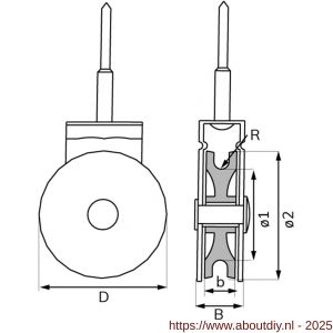Dulimex DX 955-15E schroefkatrol enkel polyamide wiel 15 mm elektrolytisch verzinkt per stuk gelabeld - A30204751 - afbeelding 2