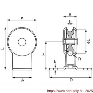 Dulimex DX 960-32E markieskatrol staand polyamide wiel 32 mm elektolytisch verzinkt per stuk gelabeld - A30204766 - afbeelding 2