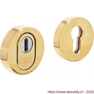 Intersteel Living 3751 SKG3 veiligheidsrozetten rond verdekt diameter 55x12 mm profielcilindergat met kerntrekbeveiliging messing ongelakt - A26003563 - afbeelding 1