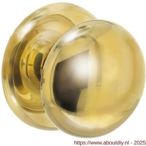 Intersteel Living 3930 voordeurknop zwaar diameter 70 mm op achterplaat diameter 75 mm messing ongelakt - A26007415 - afbeelding 1