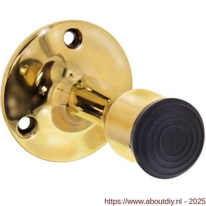 Intersteel Living 4420 deurstop recht diameter 55x85 mm wandmontage messing ongelakt - A26000984 - afbeelding 1