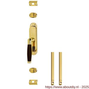 Intersteel Living 5620 set kruk-espagnolet links Ton 222 inclusief stangenset 2x 1250 mm messing ongelakt -ebbenhout - A26009320 - afbeelding 1