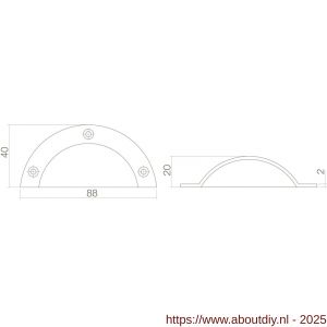 Intersteel Living 8752 komgreep opschroevend messing ongelakt - A26004676 - afbeelding 2