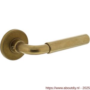 Intersteel Living 0215 deurkruk Palma met rozet verdekt diameter 49x7 mm messing getrommeld - A26007904 - afbeelding 1