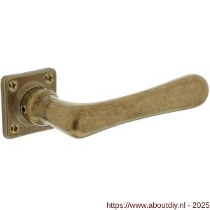 Intersteel Living 0388 deurkruk Trento met rozet 38x38x5 mm messing getrommeld - A26007925 - afbeelding 1