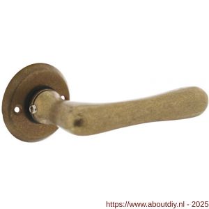 Intersteel Living 0445 deurkruk Trento met rozet diameter 50x5 mm messing getrommeld - A26010137 - afbeelding 1