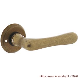 Intersteel 0445 deurkruk gatdeel Trento met rozet diameter 50x5 mm messing getrommeld - A26010138 - afbeelding 1