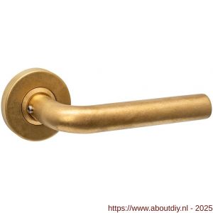 Intersteel 0570 deurkruk gatdeel Luzern op rozet verdekt diameter 53x10 mm PVD messing getrommeld - A26011270 - afbeelding 1
