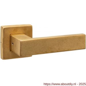 Intersteel 0612 deurkruk gatdeel Amsterdam op rozet verdekt 53x53X10 mm PVD messing getrommeld - A26011256 - afbeelding 1