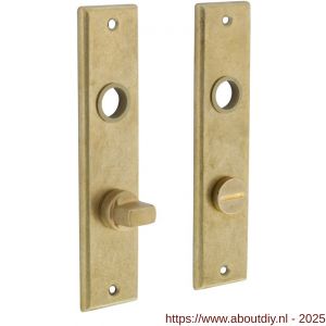 Intersteel 2568 renovatie kortschild rechthoekig 181x41x7 mm WC63/8 mm messing getrommeld - A26002819 - afbeelding 1