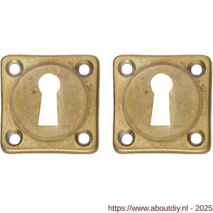 Intersteel Living 3183 sleutelrozetten 38x38x5 mm messing getrommeld - A26011103 - afbeelding 1