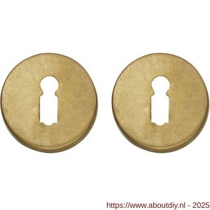 Intersteel Living 3186 sleutelrozetten verdekt diameter 49x7 mm messing getrommeld - A26011105 - afbeelding 1