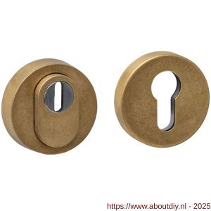 Intersteel 3755 SKG3 veiligheidsrozetten rond verdekt diameter 52x12 mm profielcilindergat met kerntrekbeveiliging PVD messing getrommeld - A26010941 - afbeelding 1