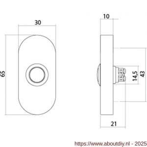 Intersteel Living 3990 deurbel ovaal 65x30x10 mm verdekt PVD messing getrommeld - A26010928 - afbeelding 2