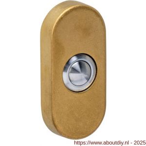 Intersteel Living 3990 deurbel ovaal 65x30x10 mm verdekt PVD messing getrommeld - A26010928 - afbeelding 1