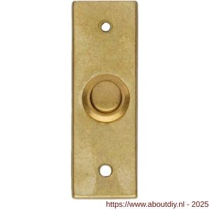 Intersteel Living 3990 beldrukker rechthoekig smal messing getrommeld - A26007282 - afbeelding 1