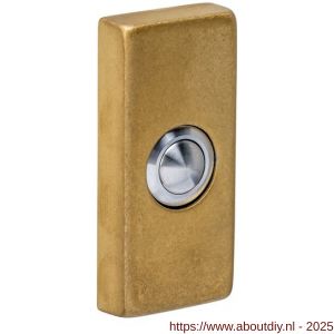 Intersteel Living 3990 deurbel rechthoekig 65x30x10 mm verdekt PVD messing getrommeld - A26010927 - afbeelding 1