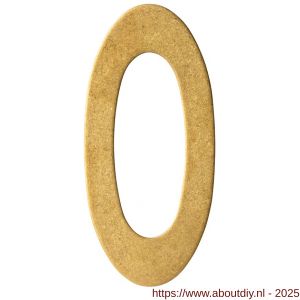 Intersteel Living 4020 huisnummer 0 150 mm PVD messing getrommeld - A26010922 - afbeelding 1