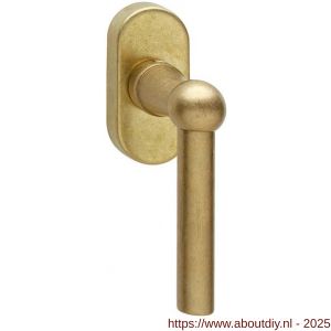 Intersteel Living 6050 raamkruk L-bol model op ovaal rozet messing getrommeld - A26003732 - afbeelding 1