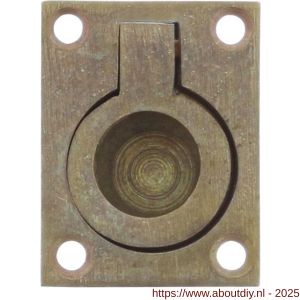 Intersteel Living 7526 luikring recht 65x49 mm messing getrommeld - A26009608 - afbeelding 1