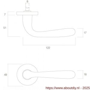Intersteel Living 0195 deurkruk Jupiter op rozet verdekt diameter 49x7 mm messing gelakt - A26000324 - afbeelding 2