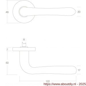 Intersteel Living 0198 deurkruk Saturnus op rozet verdekt diameter 49x7 mm messing gelakt - A26000327 - afbeelding 2
