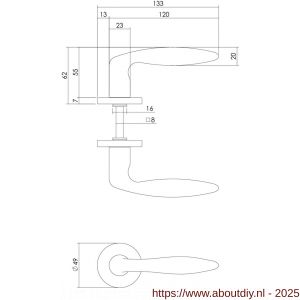 Intersteel Living 0199 deurkruk Sigaar op rozet verdekt diameter 49x7 mm messing gelakt - A26000330 - afbeelding 2