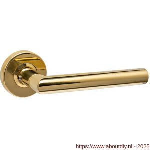 Intersteel 0583 deurkruk gatdeel Jura op rozet verdekt diameter 53x10 mm PVD messingkleur - A26011268 - afbeelding 1