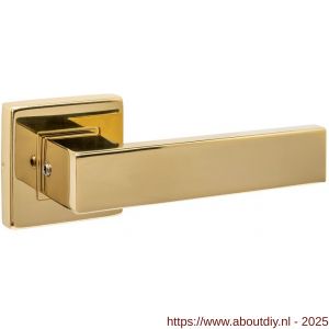 Intersteel 0612 deurkruk gatdeel Amsterdam op rozet verdekt 53x53X10 mm PVD messingkleur - A26011257 - afbeelding 1