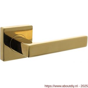 Intersteel 1713 deurkruk gatdeel rechts Hera op rozet verdekt 55x55x10 mm met nokken PVD messingkleur - A26010143 - afbeelding 1