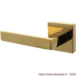 Intersteel 1713 deurkruk gatdeel links Hera op rozet verdekt 55x55x10 mm met nokken PVD messingkleur - A26010144 - afbeelding 1