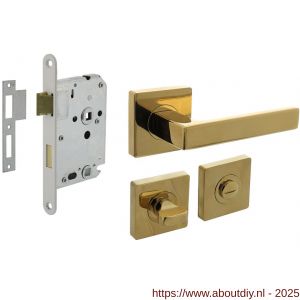 Intersteel Living 1713 set toiletslot 63/8 mm wit met deurkruk Hera op rozet 55x55 mm en WC-sluiting PVD messingkleur - A26011036 - afbeelding 1