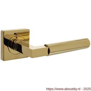 Intersteel Living 1741 deurkruk Baustil op rozet verdekt 55x55x10 mm met nokken PVD messingkleur - A26010150 - afbeelding 1