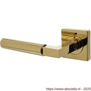 Intersteel 1741 deurkruk gatdeel links Baustil op rozet verdekt 55x55x10 mm met nokken PVD messingkleur - A26010152 - afbeelding 1