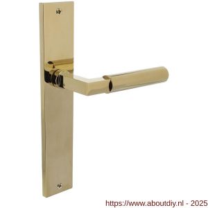 Intersteel Living 1742 deurkruk Baustil op schild rechthoekig 245x45 mm blind PVD messingkleur - A26010158 - afbeelding 1