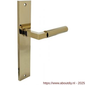 Intersteel 1742 deurkruk gatdeel rechts Baustil op schild rechthoekig 245x45 mm blind PVD messingkleur - A26010159 - afbeelding 1