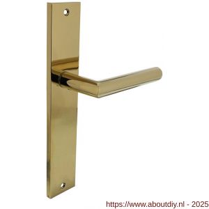 Intersteel 1743 deurkruk gatdeel rechts Bastian op schild rechthoekig 245x45 mm blind PVD messingkleur - A26010169 - afbeelding 1