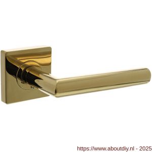 Intersteel 1747 deurkruk gatdeel rechts Bastian op rozet verdekt 55x55x10 mm met nokken PVD messingkleur - A26010186 - afbeelding 1