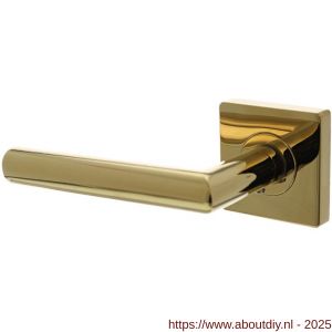 Intersteel 1747 deurkruk gatdeel links Bastian op rozet verdekt 55x55x10 mm met nokken PVD messingkleur - A26010187 - afbeelding 1