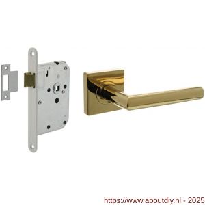 Intersteel Living 1747 set loopslot wit met deurkruk Bastian op rozet 55x55 mm PVD messingkleur - A26011039 - afbeelding 1