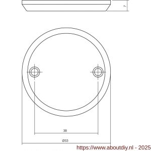 Intersteel 3173 afdekrozet diameter 50x5 mm messing gelakt - A26007541 - afbeelding 2