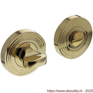 Intersteel Living 3178 WC-sluiting verdekt met rillen diameter 55x10 mm en nokken met stift 8x8 mm PVD messingkleur - A26010197 - afbeelding 1