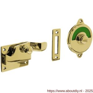 Intersteel Living 3700 WC-overslag met bocht en groen-rood indicatie messing gelakt - A26009079 - afbeelding 1