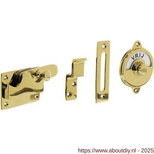 Intersteel Living 3701 WC-overslag vlak met tekst Vrij-Bezet messing gelakt - A26007952 - afbeelding 1