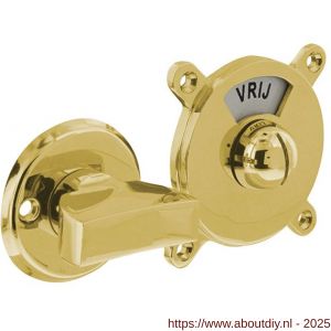 Intersteel Living 3702 WC-sluiting Degeorge met 8 mm stift en tekst Vrij-Bezet messing gelakt - A26009080 - afbeelding 1