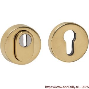 Intersteel 3755 SKG3 veiligheidsrozetten rond verdekt diameter 52x12 mm profielcilindergat met kerntrekbeveiliging PVD messingkleur - A26010900 - afbeelding 1