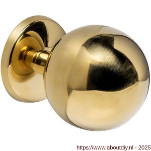 Intersteel 3930 voordeurknop bol diameter 75 mm op achterplaat diameter 66 mm éénzijdige montage PVD messingkleur - A26010892 - afbeelding 1